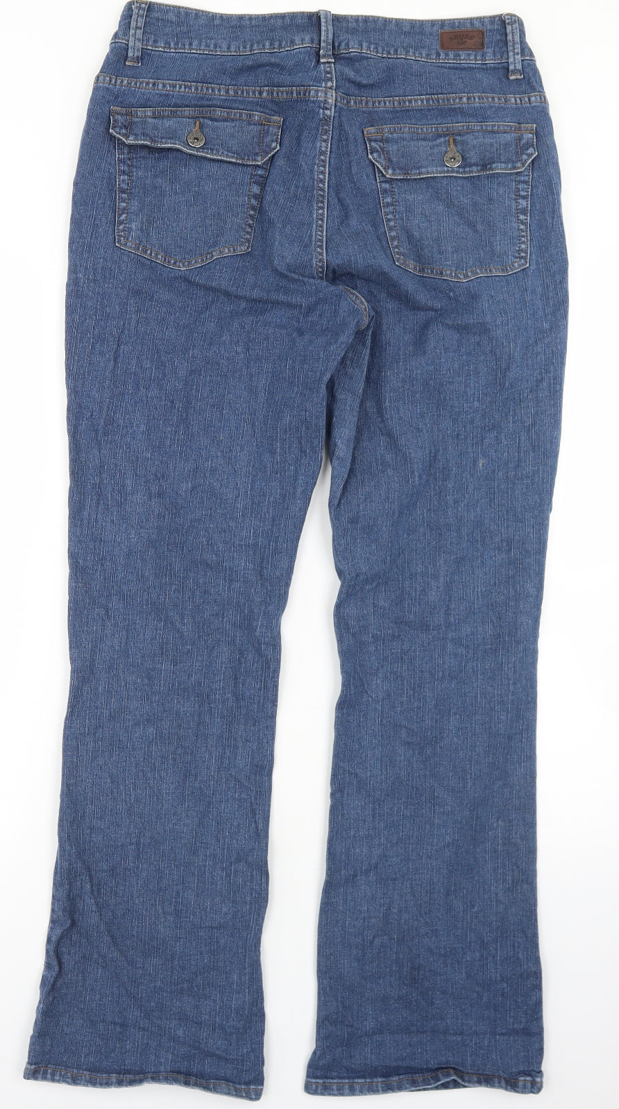 Riders by Lee Womens Blue  Cotton Bootcut Jeans Size 32 in L30 in Regular Button