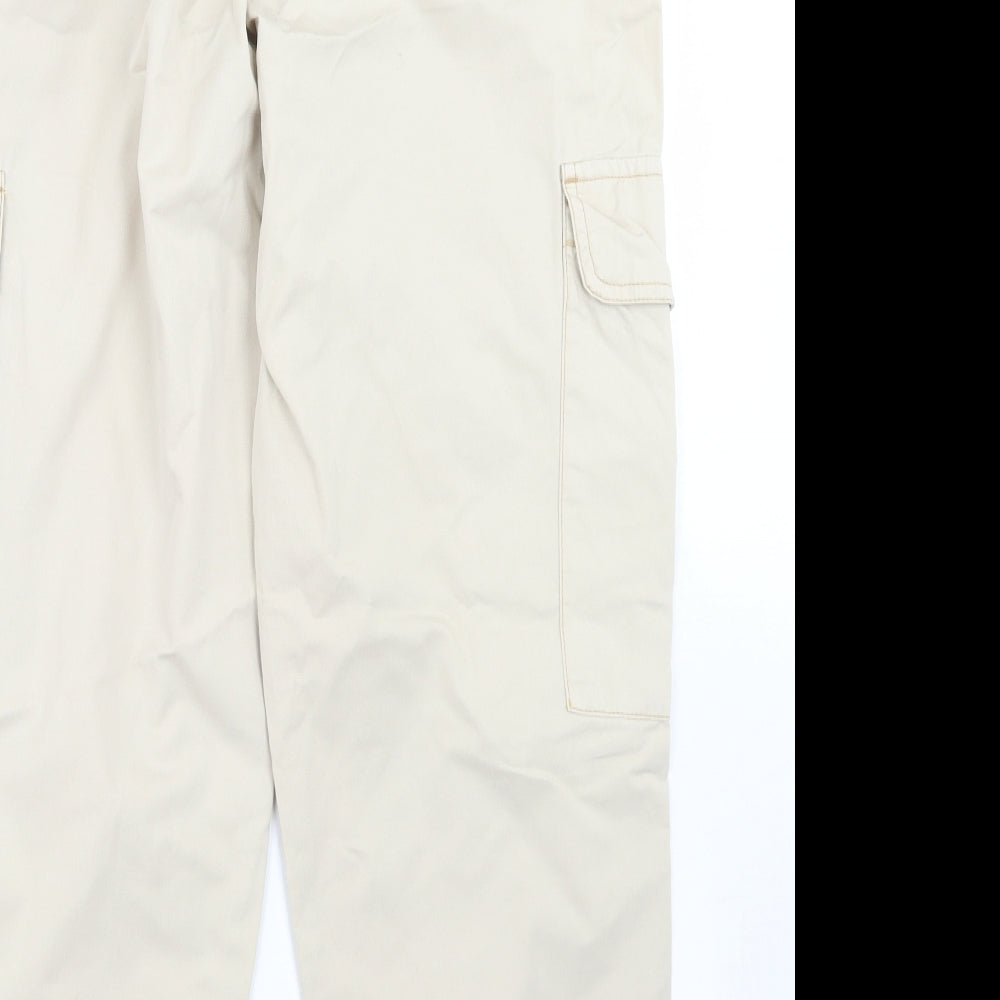 George Womens Beige  Cotton Cargo Trousers Size 16 L25 in Regular Button