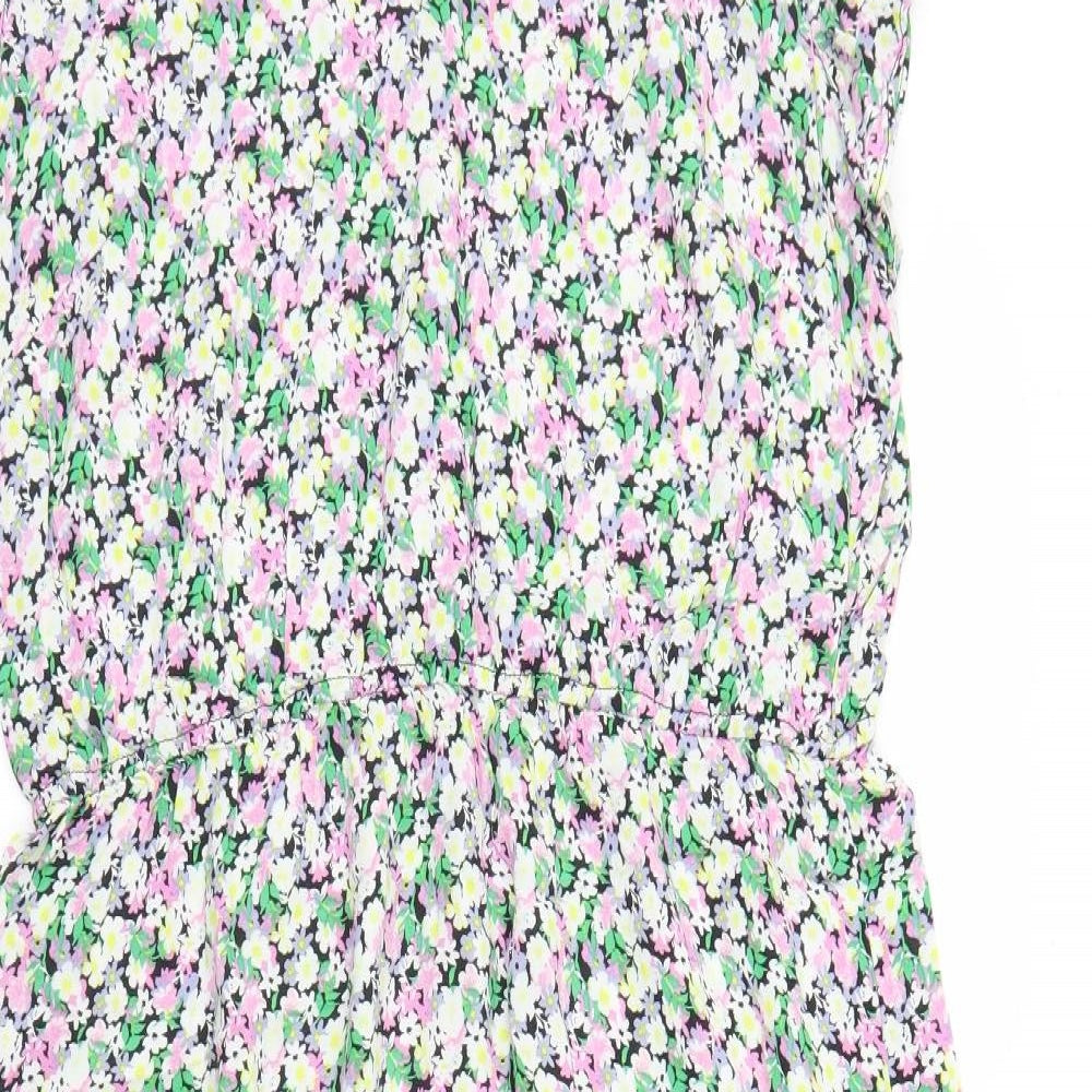 Papaya Womens Multicoloured Floral Viscose Fit & Flare  Size 16  V-Neck