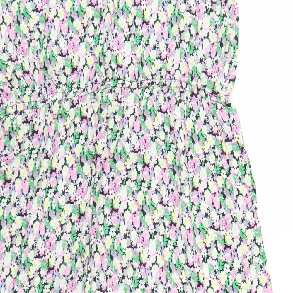 Papaya Womens Multicoloured Floral Viscose Fit & Flare  Size 16  V-Neck