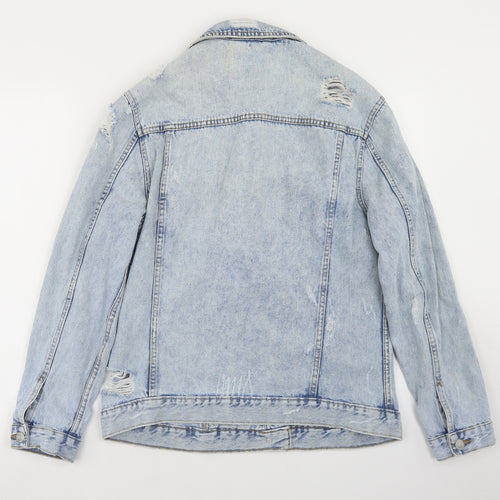 New Look Womens Blue   Jacket  Size 8  Button - Distressed
