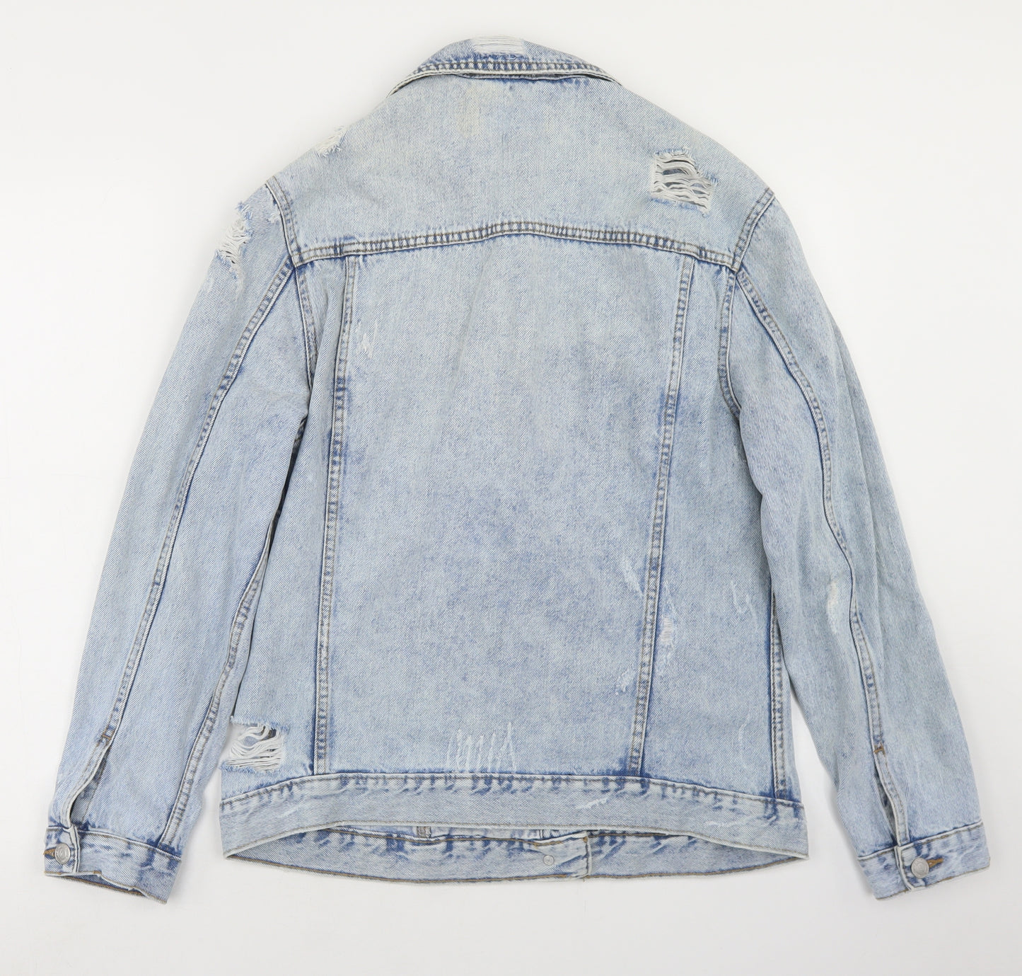 New Look Womens Blue   Jacket  Size 8  Button - Distressed