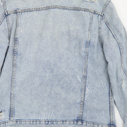 New Look Womens Blue   Jacket  Size 8  Button - Distressed