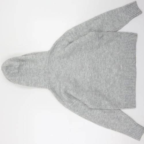 New Look Womens Grey  Acrylic Full Zip Hoodie Size M  Zip