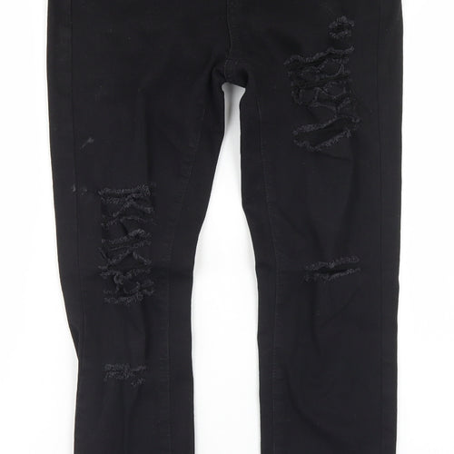 SheIn Womens Black  Cotton Skinny Jeans Size S L27 in Regular Button