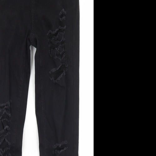 SheIn Womens Black  Cotton Skinny Jeans Size S L27 in Regular Button