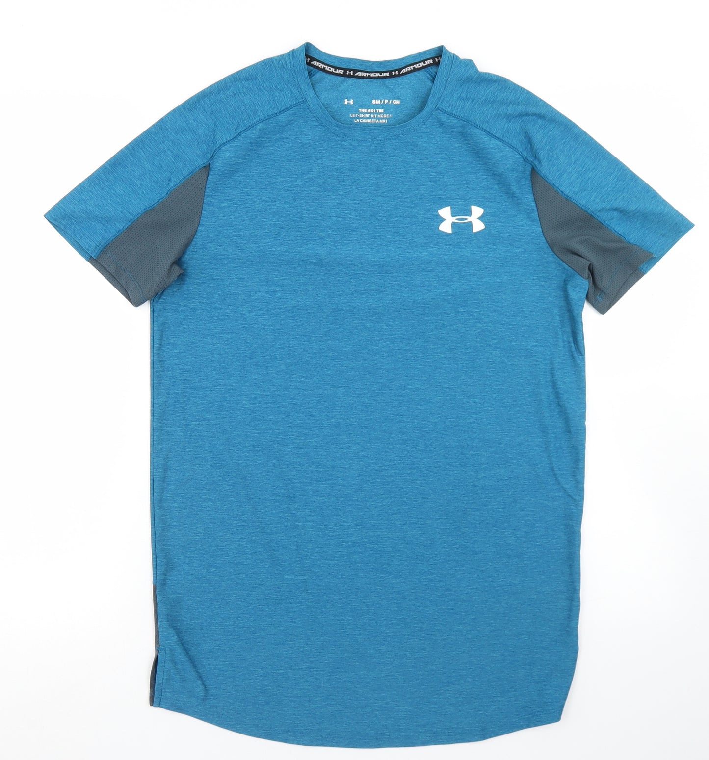 Under armour Mens Blue  Polyester Basic T-Shirt Size S Round Neck