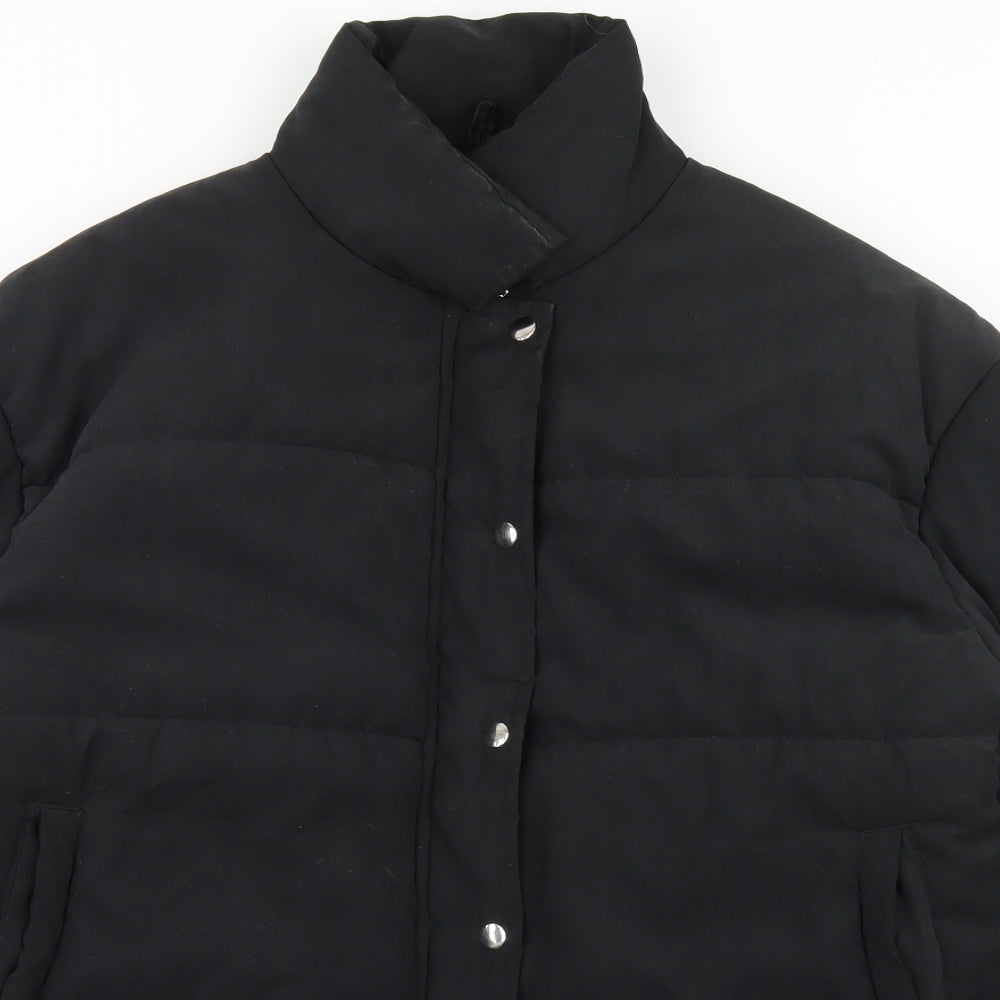 PRETTYLITTLETHING Womens Black   Puffer Jacket Jacket Size 10  Zip