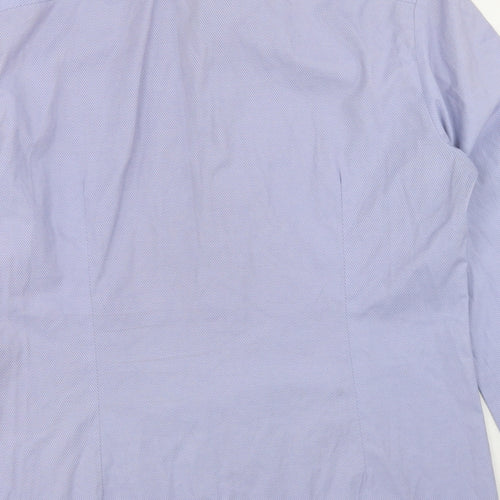 ASOS Mens Blue Striped Cotton  Button-Up Size M Collared Button