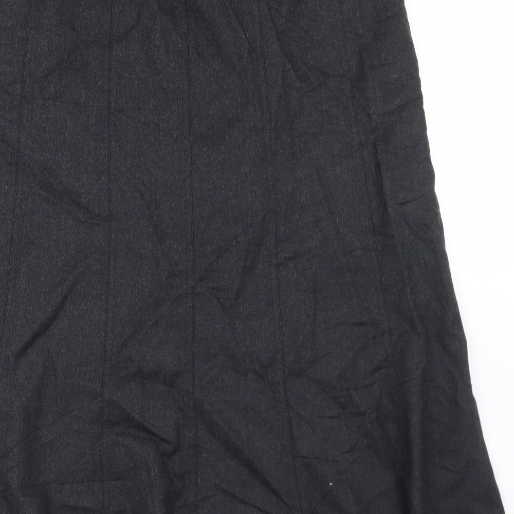 Catherina Hepfer Womens Grey  Wool Flare Skirt Size 16   Button