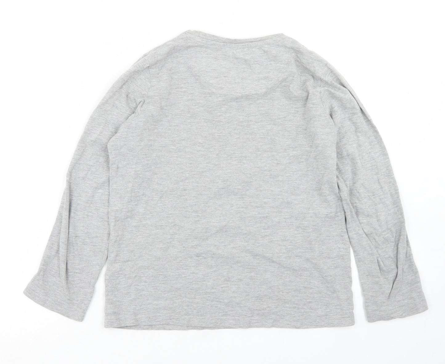 Marks and Spencer Boys Grey  Cotton Basic T-Shirt Size 9-10 Years Crew Neck  - Bear