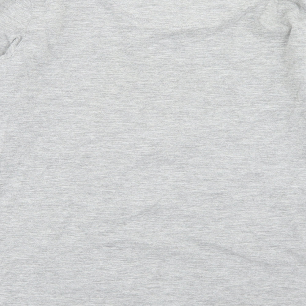 Marks and Spencer Boys Grey  Cotton Basic T-Shirt Size 9-10 Years Crew Neck  - Bear