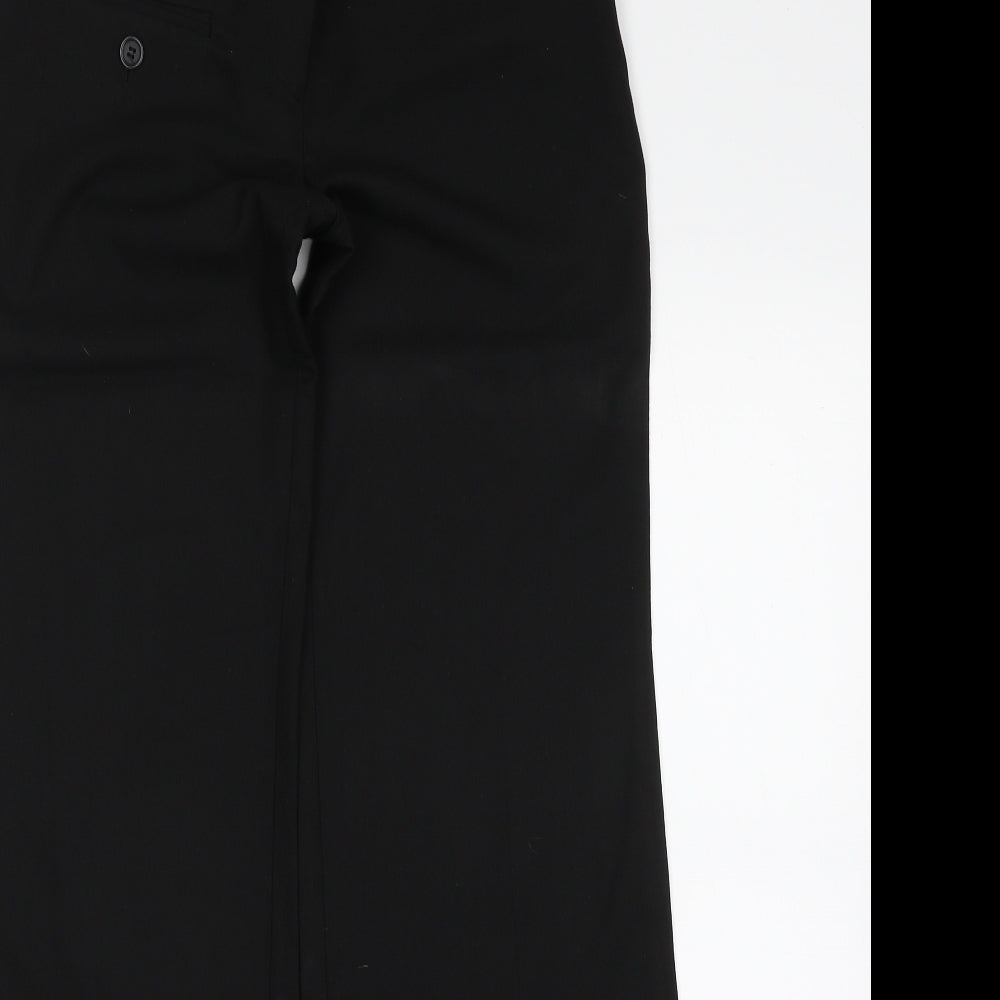 Topshop Womens Black  Polyester Trousers  Size 8 L32 in Regular Zip