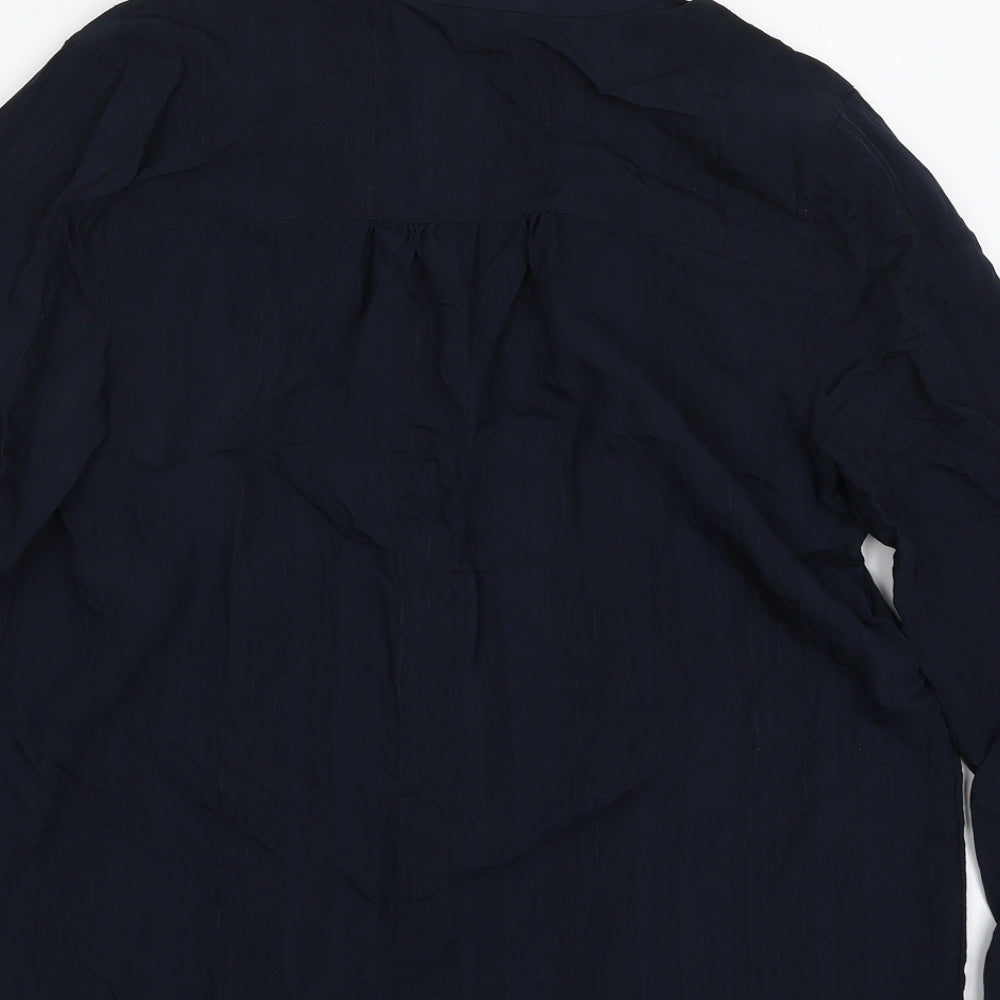 NEXT Womens Blue  Viscose Basic Button-Up Size 12 Round Neck