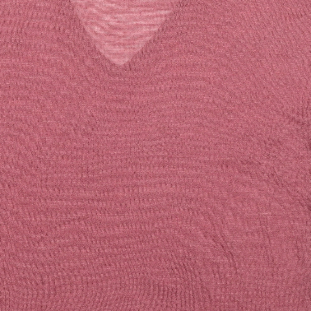 NEXT Womens Pink V-Neck  Acrylic Vest Jumper Size 12   - Cap Sleeve