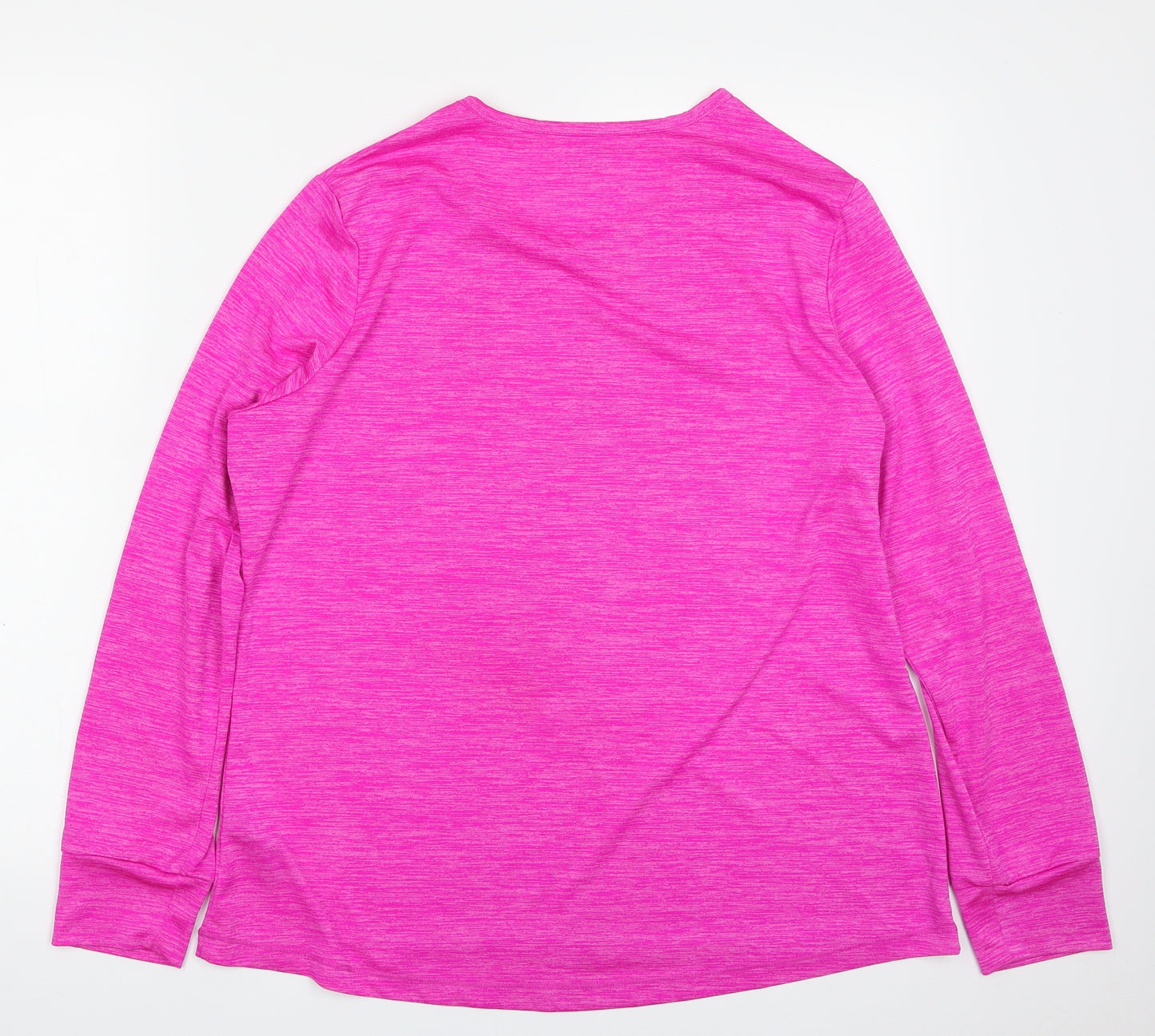 Dunnes Stores Womens Pink  100% Polyester Pullover T-Shirt Size L Scoop Neck Pullover - Performance Sport