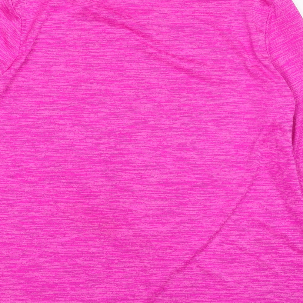 Dunnes Stores Womens Pink  100% Polyester Pullover T-Shirt Size L Scoop Neck Pullover - Performance Sport