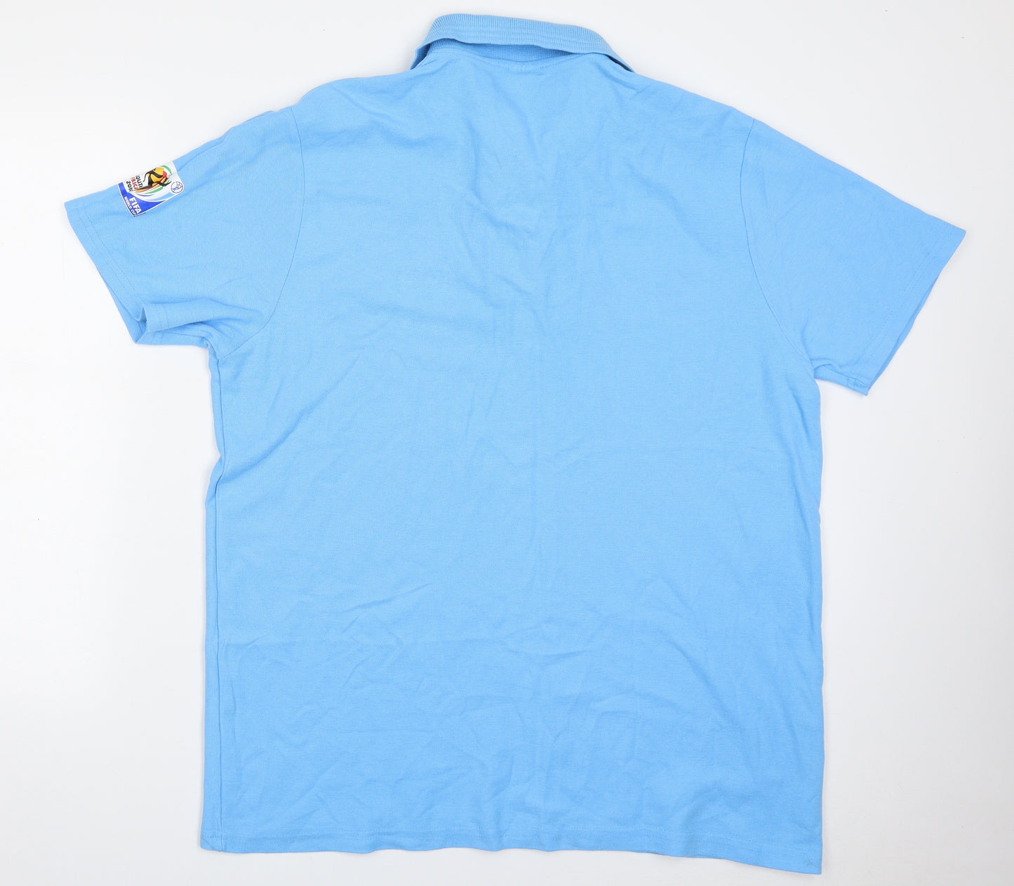 FIFA Mens Blue  100% Cotton  Polo Size 2XL Collared Button - FIFA WORLD CUP 2010 S. AFRICA