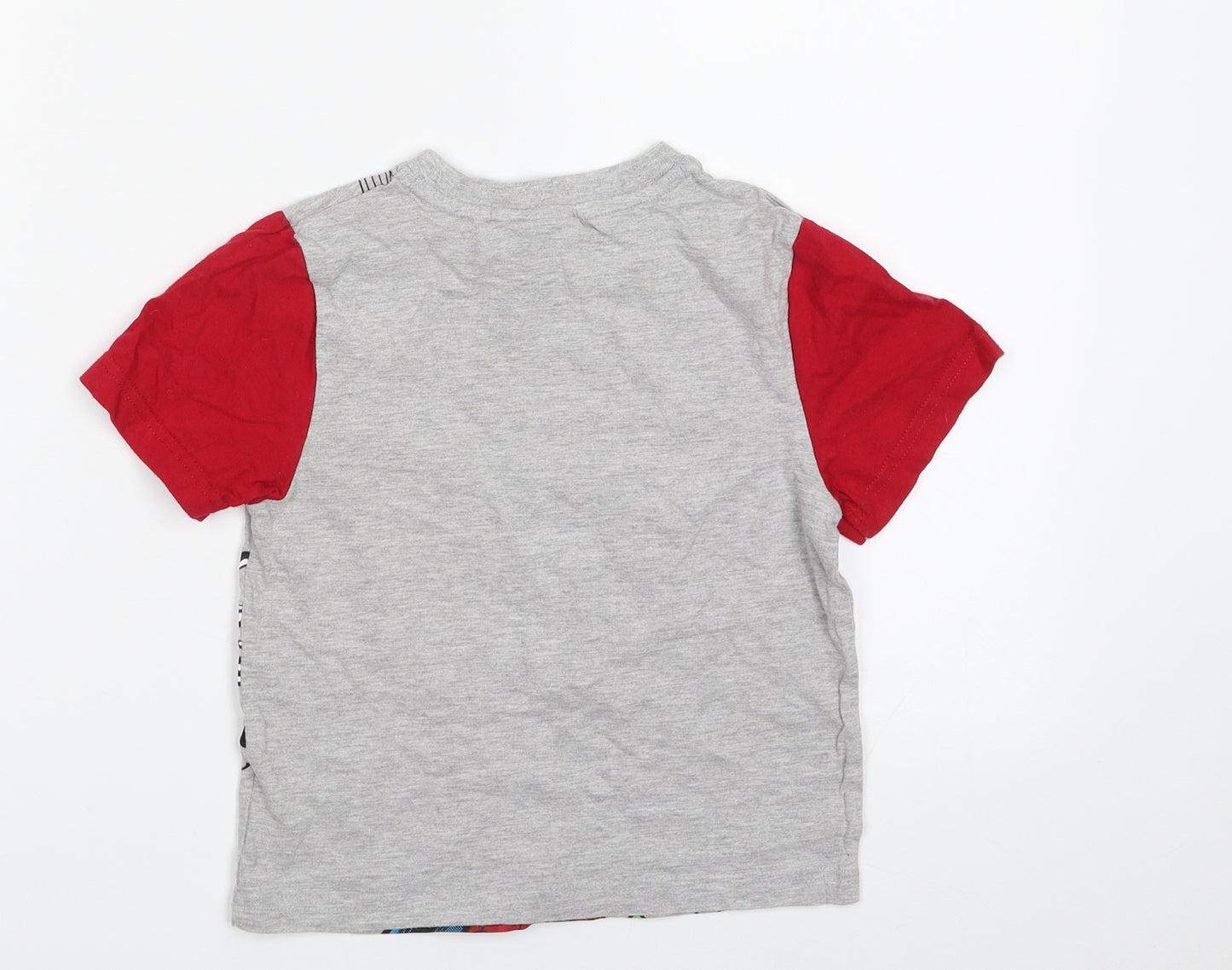Primark Boys Grey  Cotton Pullover T-Shirt Size 5-6 Years Crew Neck Pullover - Spiderman- Crash!