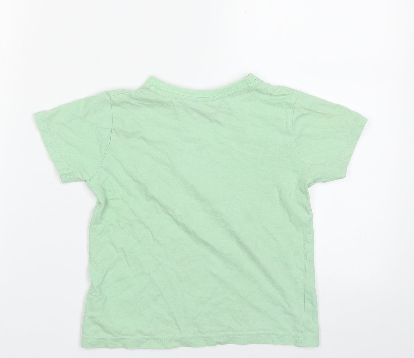 Primark Girls Green  100% Cotton Pullover T-Shirt Size 4-5 Years Crew Neck Pullover - Santa Cruz
