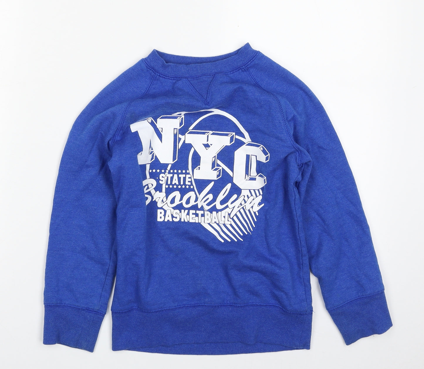 George Boys Blue  Cotton Pullover Sweatshirt Size 6-7 Years  Pullover - New York City