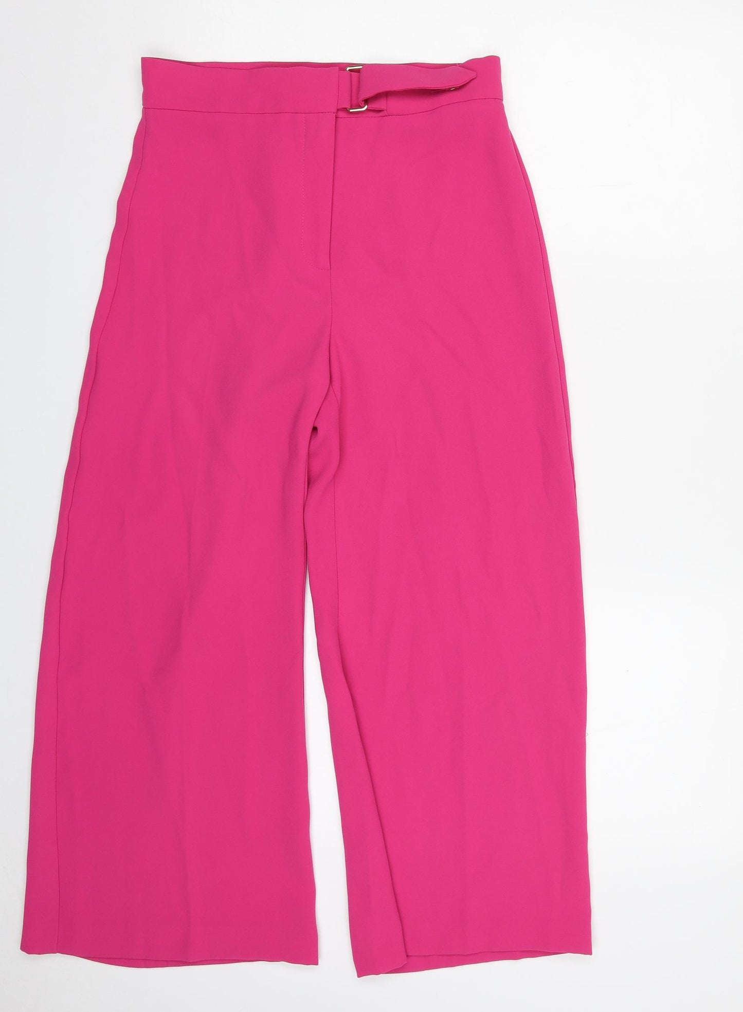 River Island Womens Pink  Polyester Cropped Trousers Size 8 L23 in Regular Zip