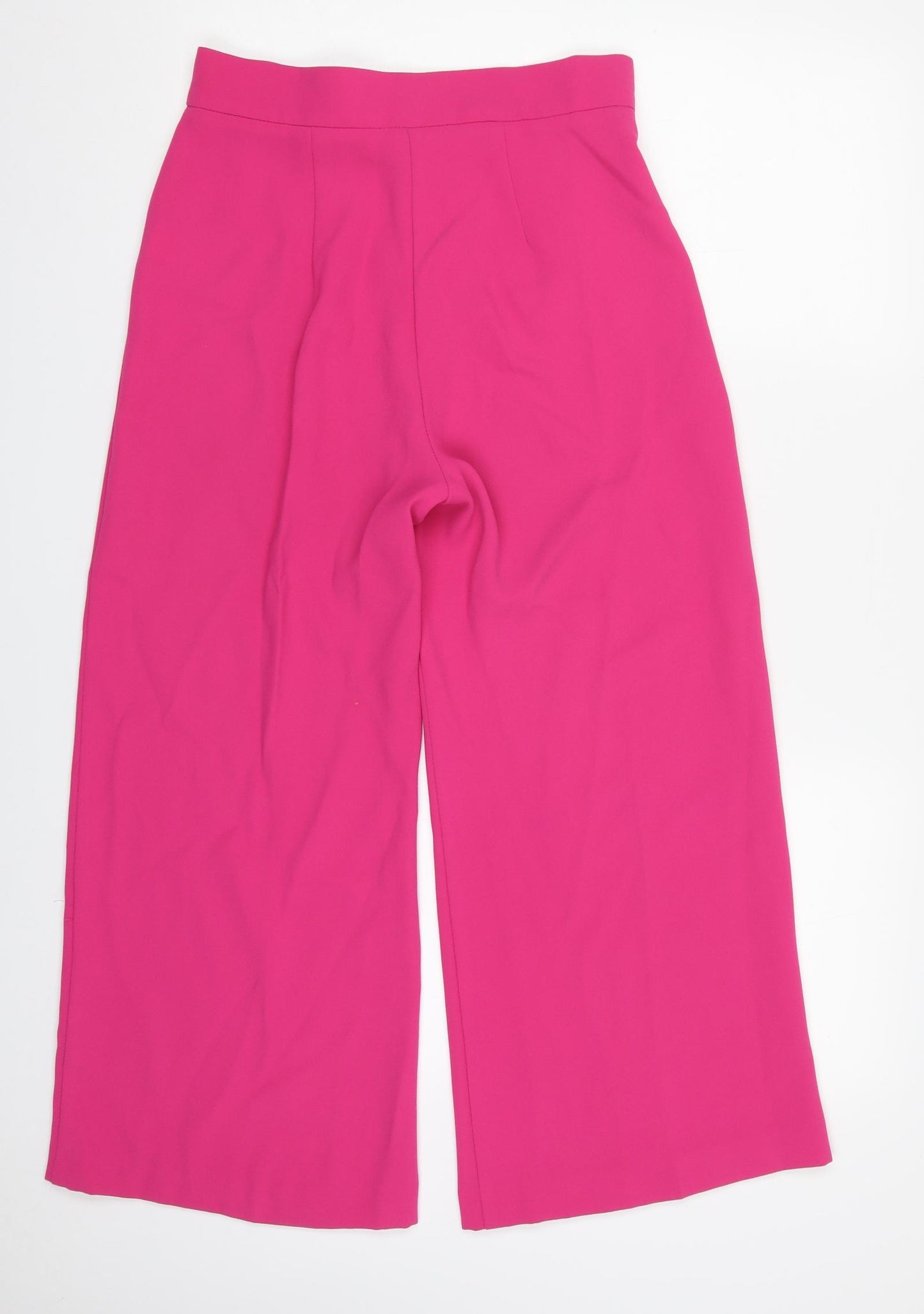 River Island Womens Pink  Polyester Cropped Trousers Size 8 L23 in Regular Zip