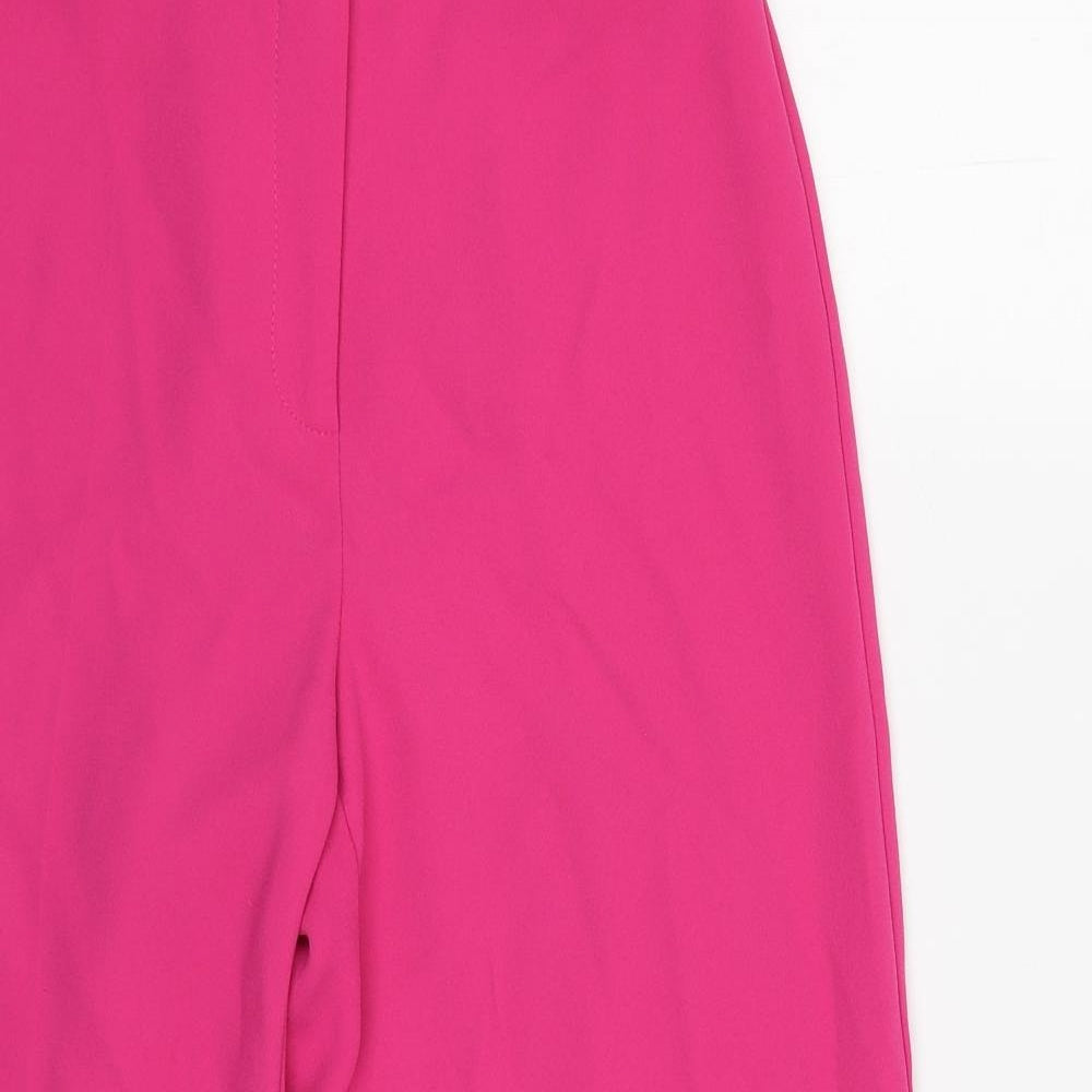 River Island Womens Pink  Polyester Cropped Trousers Size 8 L23 in Regular Zip