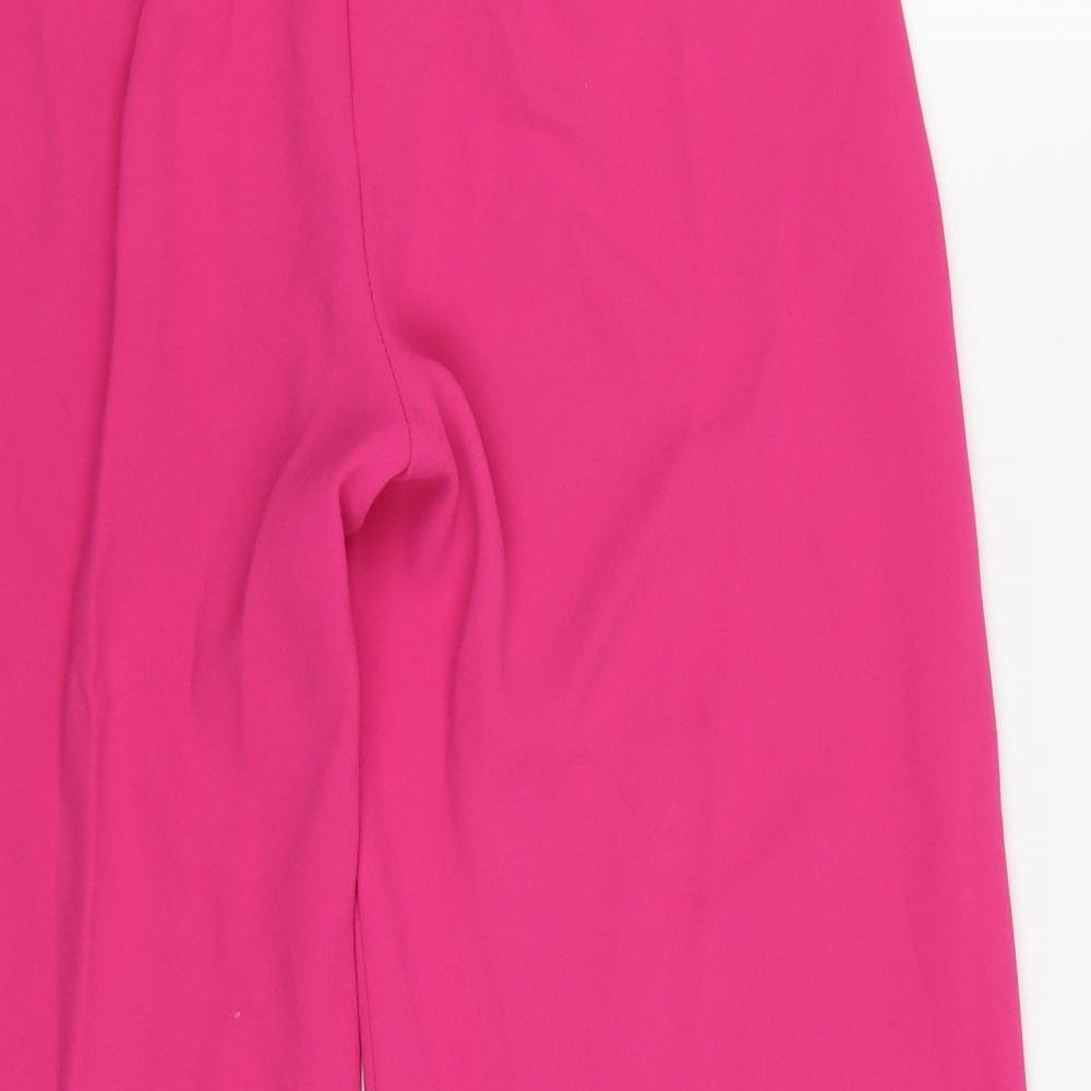 River Island Womens Pink  Polyester Cropped Trousers Size 8 L23 in Regular Zip