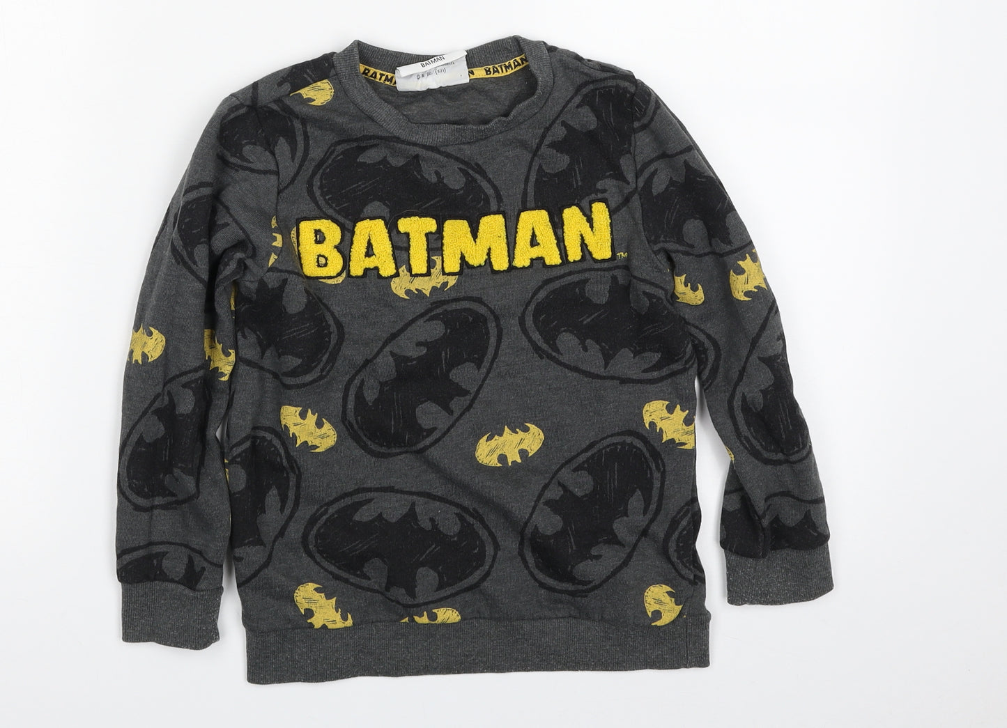 F&F Boys Grey  Cotton Pullover Sweatshirt Size 6-7 Years  Pullover - BATMAN