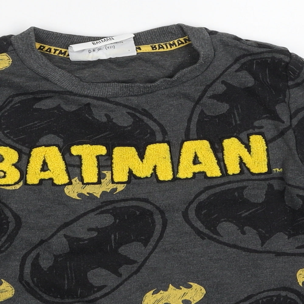 F&F Boys Grey  Cotton Pullover Sweatshirt Size 6-7 Years  Pullover - BATMAN