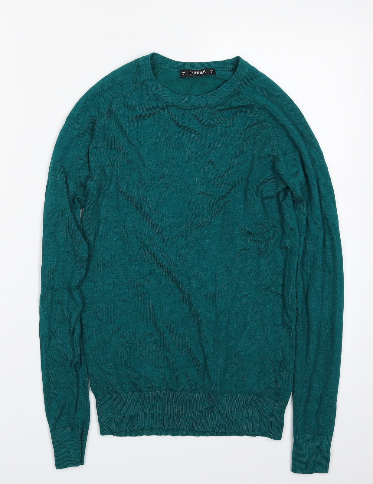 Dunnes Stores Womens Green Crew Neck  Viscose Pullover Jumper Size S