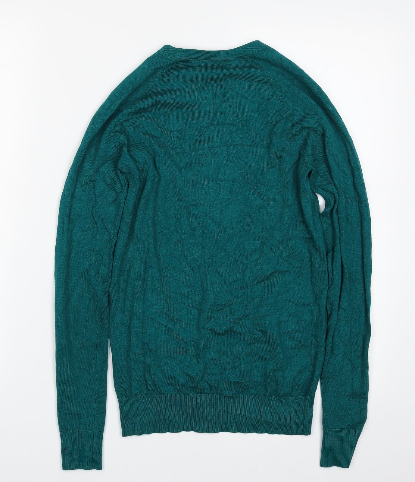 Dunnes Stores Womens Green Crew Neck  Viscose Pullover Jumper Size S