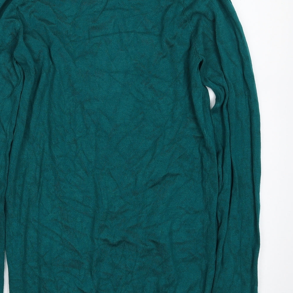 Dunnes Stores Womens Green Crew Neck  Viscose Pullover Jumper Size S