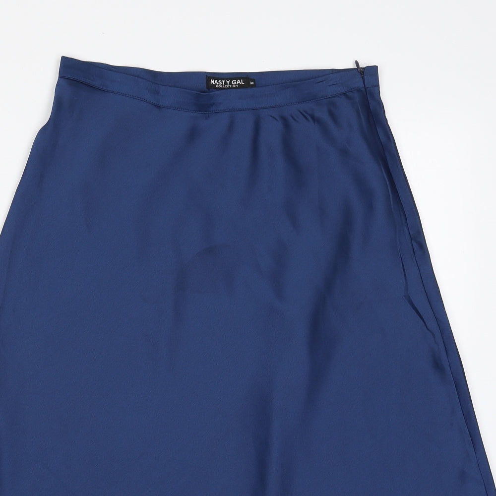 Nasty Gal Womens Blue  Polyester A-Line Skirt Size M   Zip