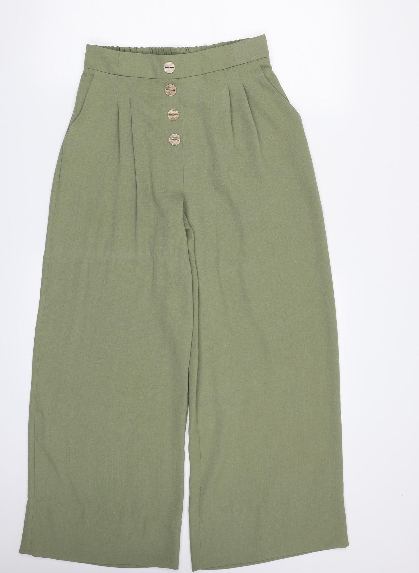 Primark Womens Green  Polyester Trousers  Size 8 L28 in Regular