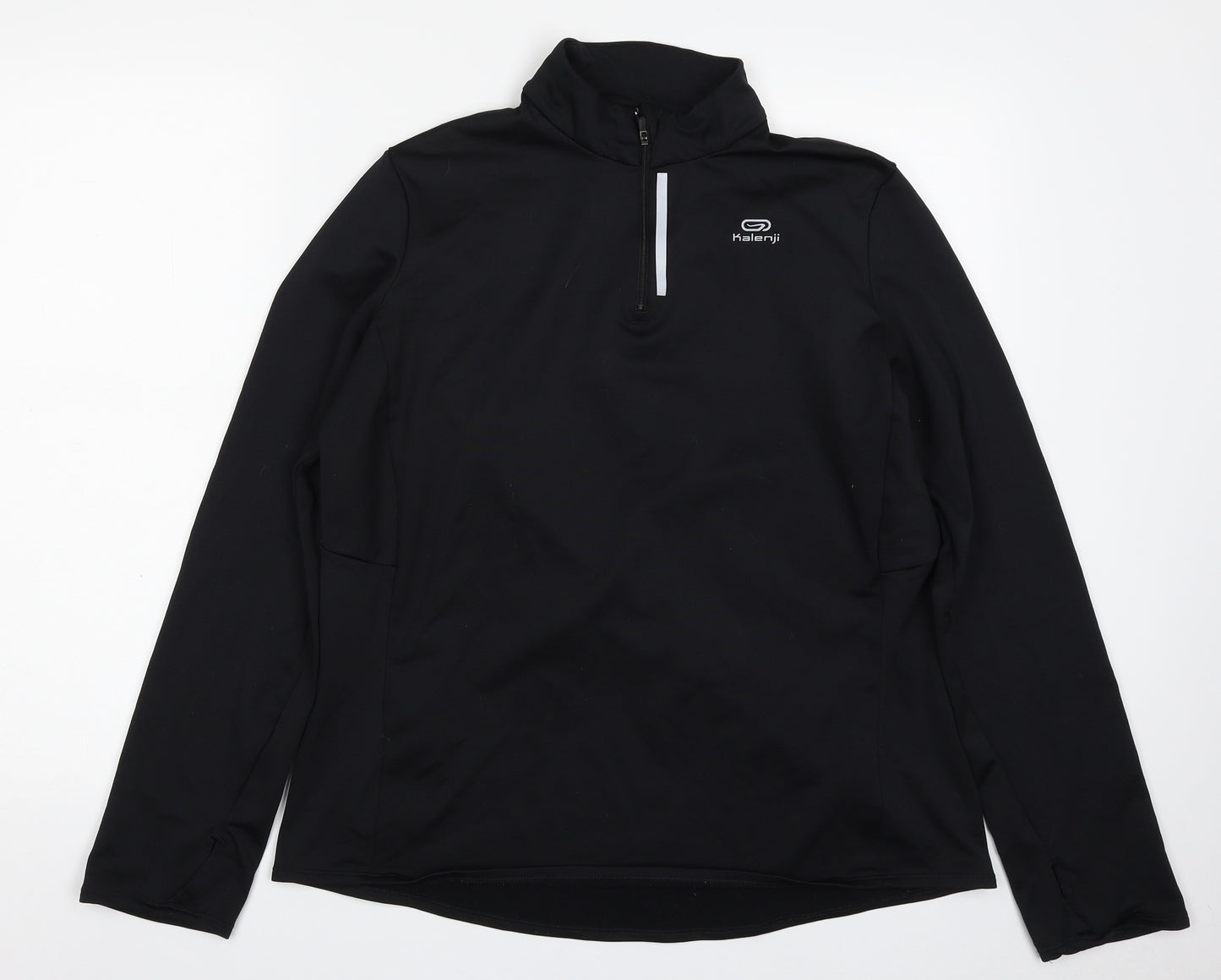 Kalenji Womens Black  Polyester Pullover Sweatshirt Size 18  Zip - Activewear