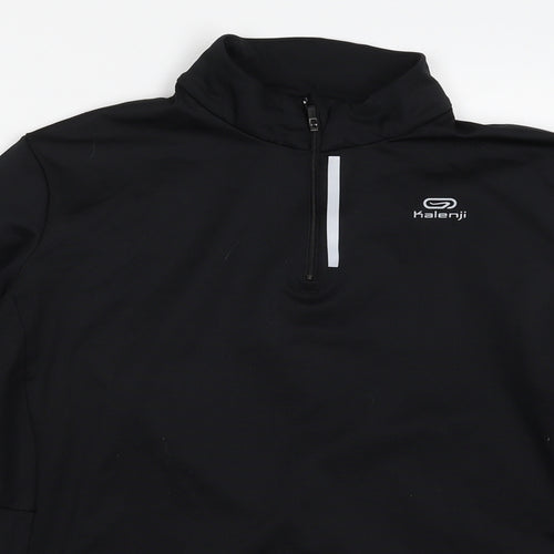 Kalenji Womens Black  Polyester Pullover Sweatshirt Size 18  Zip - Activewear