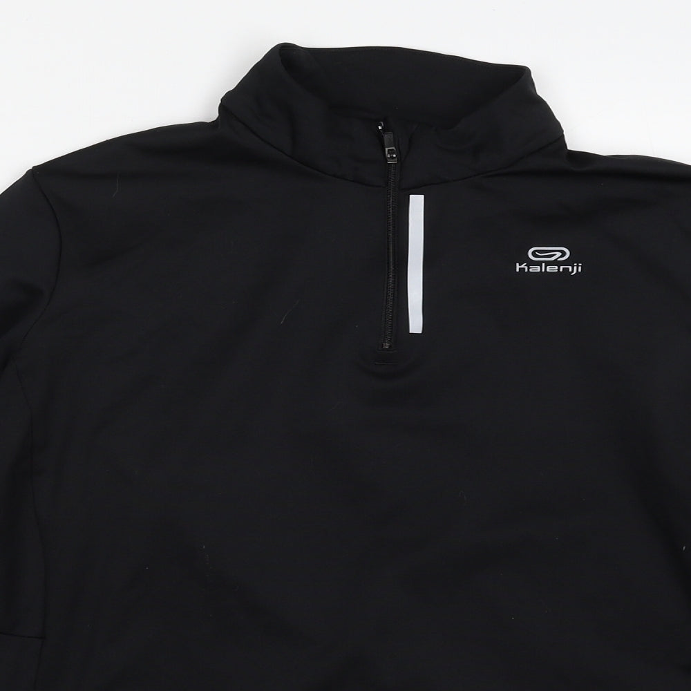 Kalenji Womens Black  Polyester Pullover Sweatshirt Size 18  Zip - Activewear