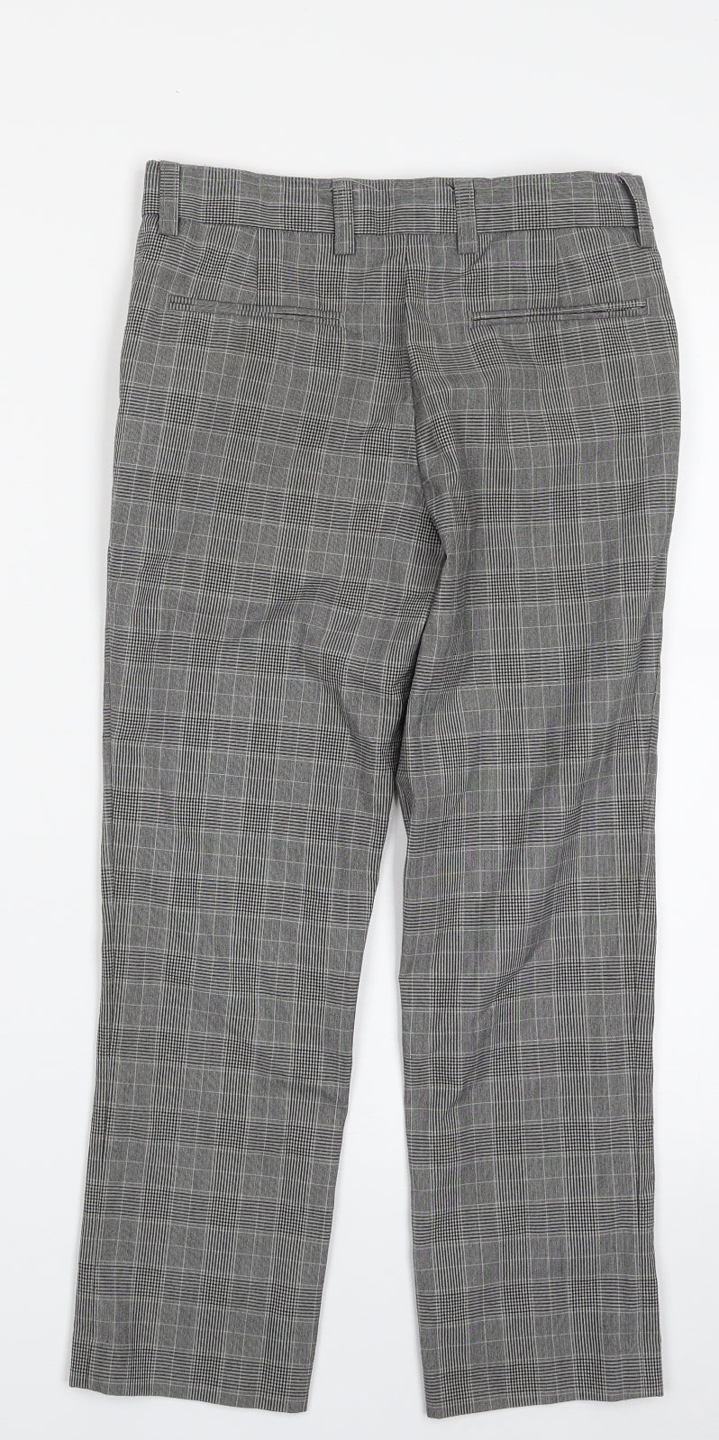 NEXT Boys Grey Plaid Polyester Dress Pants Trousers Size 9 Years  Regular Zip