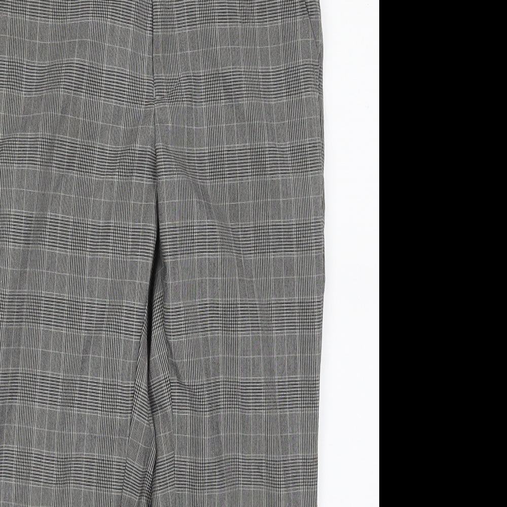 NEXT Boys Grey Plaid Polyester Dress Pants Trousers Size 9 Years  Regular Zip