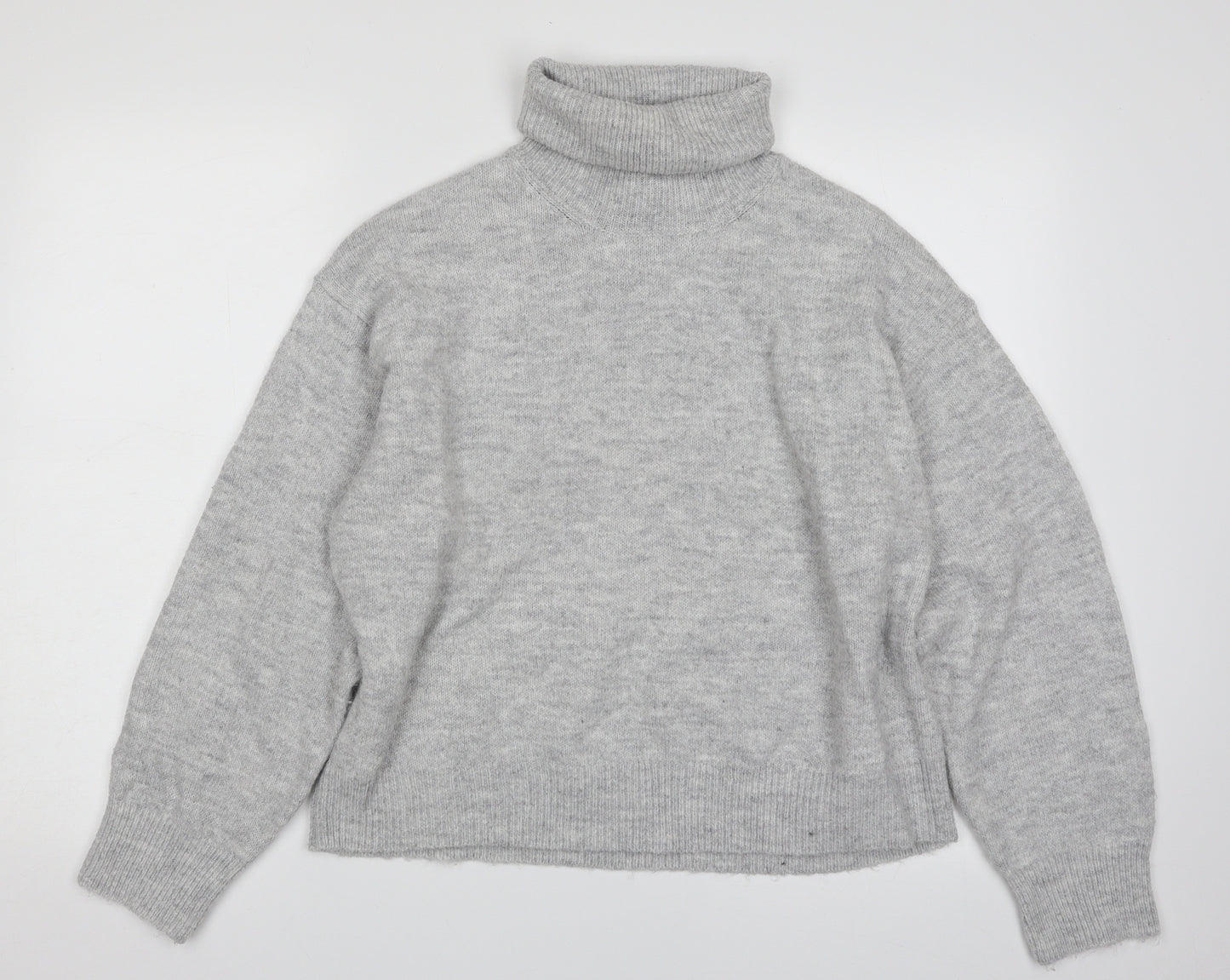 New Look Womens Grey Roll Neck  Polyester Pullover Jumper Size M