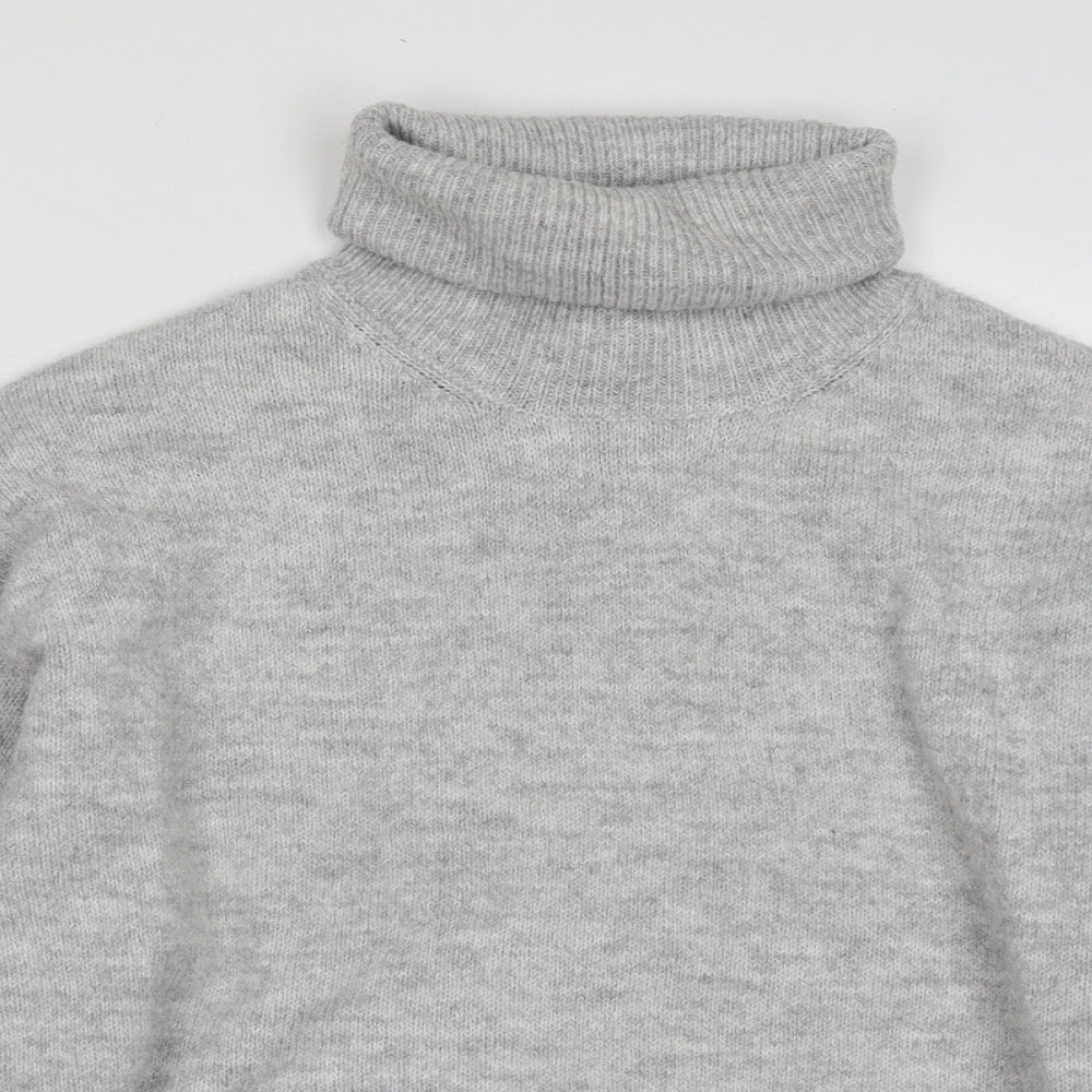 New Look Womens Grey Roll Neck  Polyester Pullover Jumper Size M