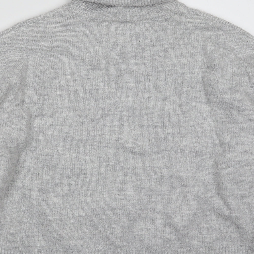 New Look Womens Grey Roll Neck  Polyester Pullover Jumper Size M
