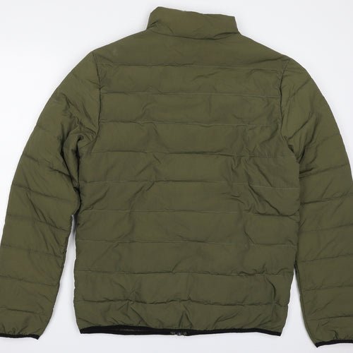 Topman Mens Green   Quilted Jacket Size M  Zip