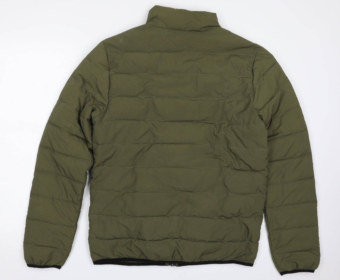Topman Mens Green   Quilted Jacket Size M  Zip