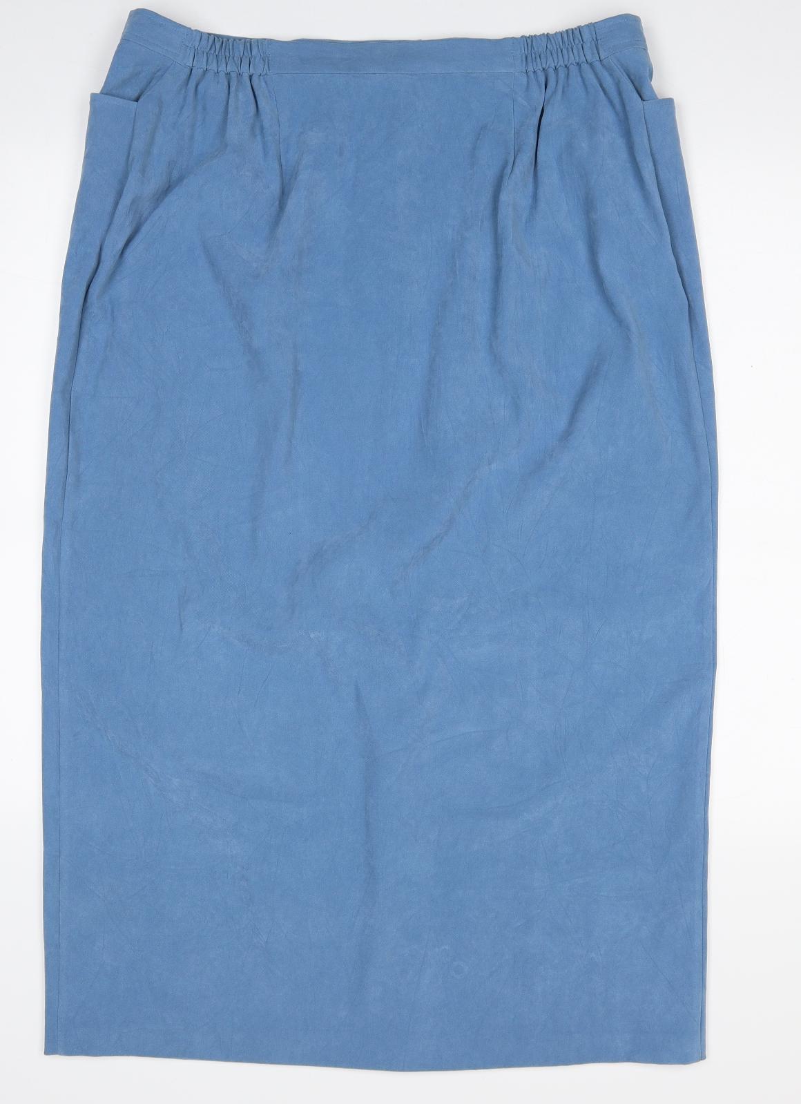 essence Womens Blue  Polyester Straight & Pencil Skirt Size 18   Zip