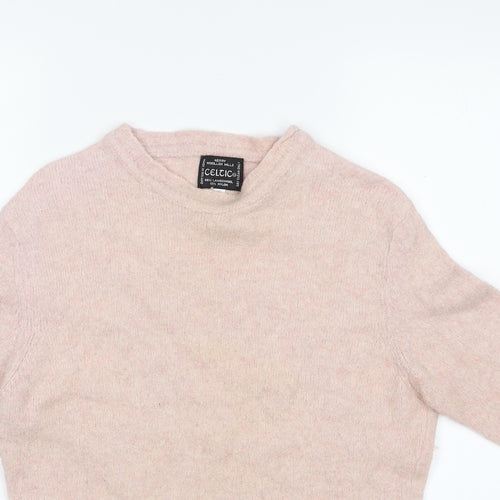 Celtic Womens Pink Crew Neck  Wool Pullover Jumper Size L