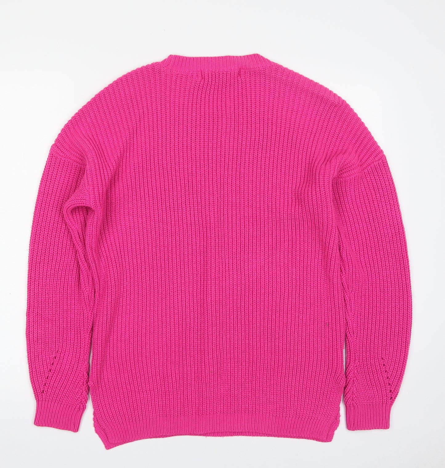 VERO MODA Womens Pink Scoop Neck  Acrylic Pullover Jumper Size S