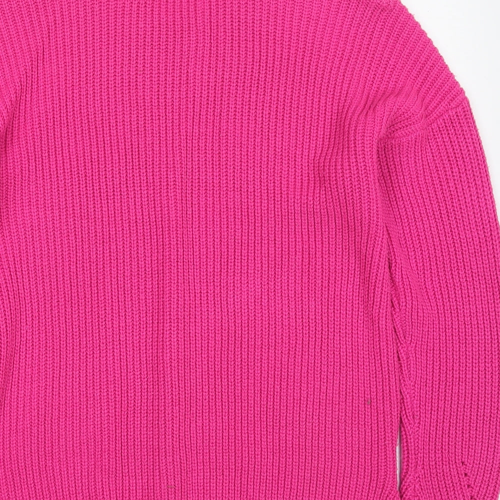 VERO MODA Womens Pink Scoop Neck  Acrylic Pullover Jumper Size S